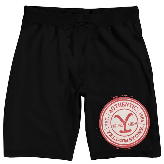 Yellowstone Yellowstone Ranch Brand Logo Men's Black Graphic Sleep Shorts-Medium
