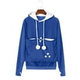 thumbnail image 2 of DeHolifer Oversized Sweatshirts for Women Pet Dog Cat Holder Carrier Hoodies Cotton Casual Trendy Pouch Large Pocket Baggy Outdoor Pullover Sweatshirts Blue XL, 2 of 4