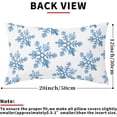 thumbnail image 3 of Light Blue Snow Flakes Winter Lumbar Pillow Covers 12X20 Inch Set of 2 Falling Snowflakes Crystal Christmas White Pillow Cases Xmas Holiday Pillowcase Cotton Cushion Case for Couch Sofa Porch Outdoor, 3 of 6