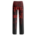 thumbnail image 6 of IYYVV Halloween Pajamas Cute Pumpkin Ghost Drawstring Palazzo Cozy Comfortable Pj Pants Halloween Sleepwear 2026 Deep Red S, 6 of 6