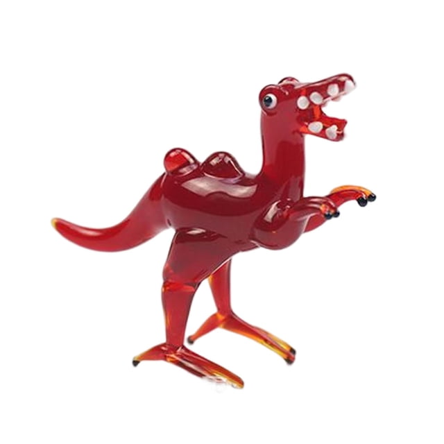 Dinosaurio de cristal Tiny Art Craft Room Decor Pintado a animales hechas a mano Líneas suaves Modelo de escultura Jurásico Lindo , Rojo shamjiam Escultura de dinosaurio