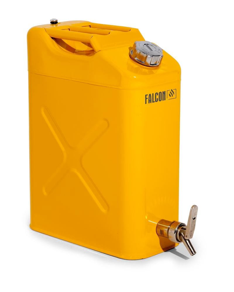 DENIOS Safety Canister Dispensing Tap Steel Yellow 20 Liter
