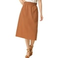 thumbnail image 1 of Unique Bargains Women's Solid Color Peasant Elastic Waist Ruffle Midi Skirt, 1 of 8