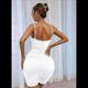 thumbnail image 4 of Vestidos de Cóctel para Mujer, Ajustados, con Escote en V, Tirantes Finos, Fruncidos, para Fiesta de Noche y Club Nocturno (2025) L, 4 of 10