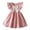 Pink, variant on 3-4 Years Girls Dress Ruffle Sleeves Bridesmaid Wedding Princess Children's Bow Birthday Ball Party Show Evening Clothes