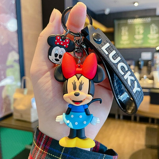 New Kawaii Anime Disney Keychain Figure Toys Mickey Mouse Minnie Lovely for Car keys Couple Bag Pendent Gift Key RingChina Gong Bohan LED Bodega Aurrera en linea