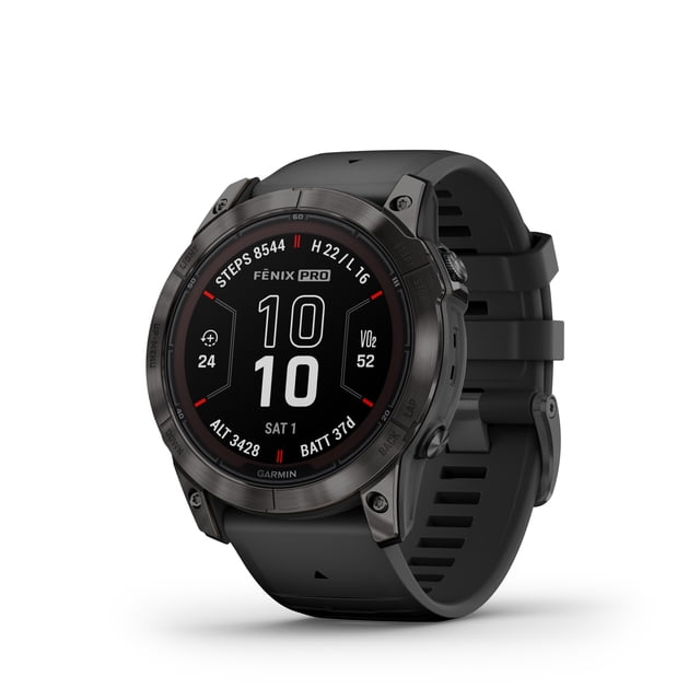 fenix 7X Pro Saph Solar Carbon Gray Ti w/Black Band Garmin fenix 7X Pro