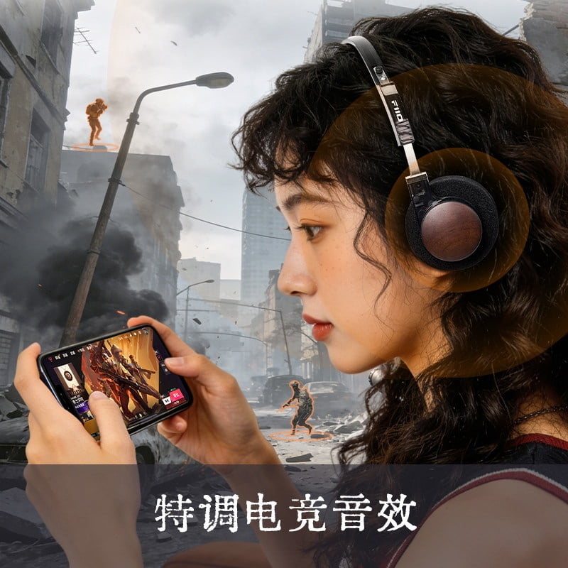 Wooden Cup Retro Bluetooth Headphones with LDAC & Bluetooth 6.0, Gaming Over-Ear Headphones with Custom-Tuned Esports Sound