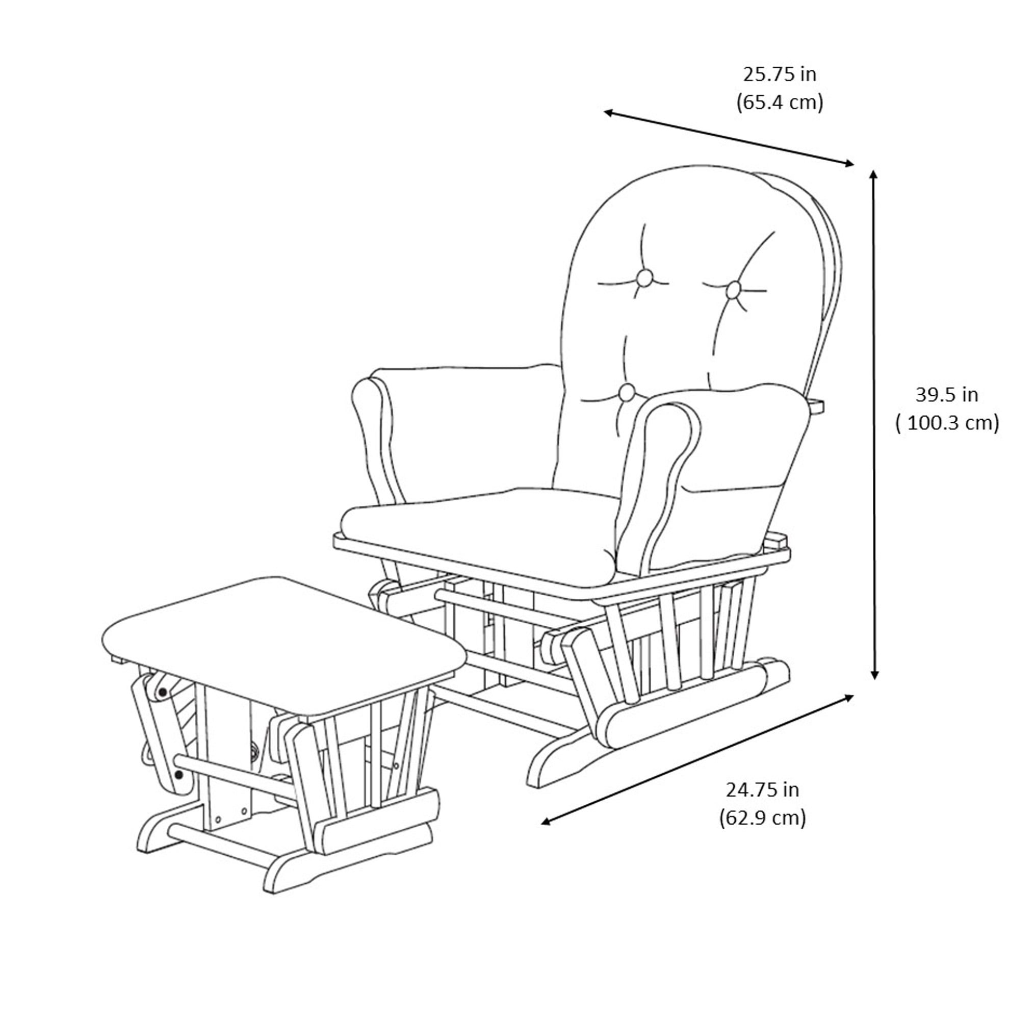 storkcraft bowback glider and ottoman espresso with beige
