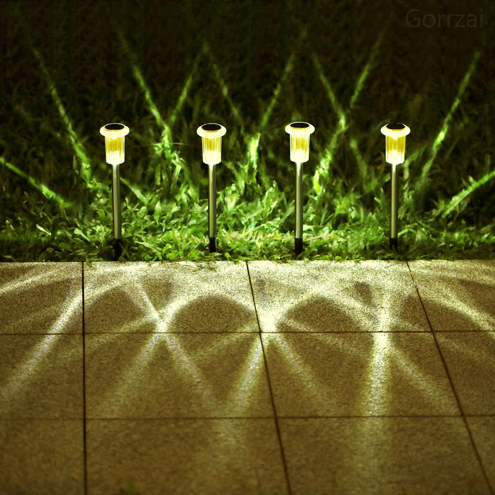 PUCACHI Solar Lights Outdoor, 10-Pack Garden Lights, Waterproof Decorative Lights for Yard Garden Walkway Driveway, Warm White