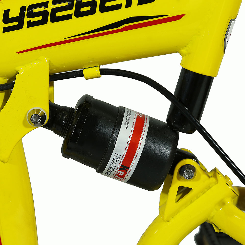 Xspec 21 Speed Folding Compact Mountain Bike, Yellow, 26"