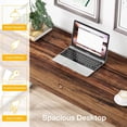 thumbnail image 6 of 55 Inch Heavy Duty Writing Computer Desk Modern Simple Home Office Desk With Z-Shaped Metal Leg Study Workstation (Walnut & White), 6 of 8