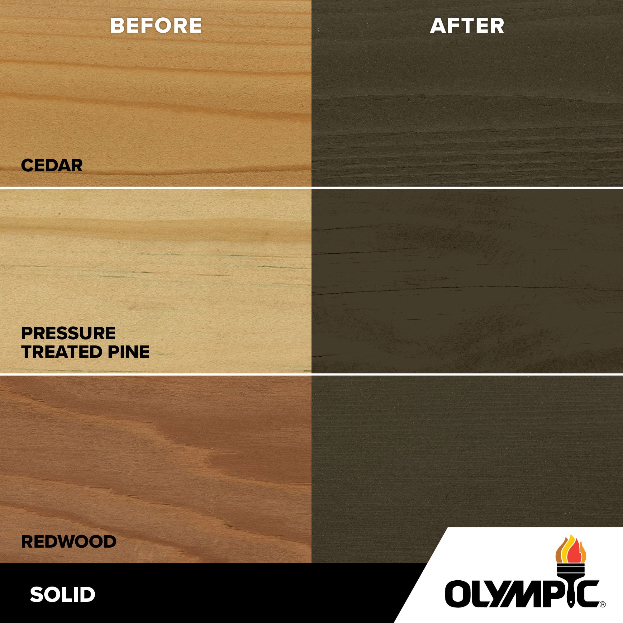Olympic 1 Gallon SC-1046 Mink Exterior Solid Wood Protector Stain Plus Sealer in One