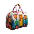 thumbnail image 2 of Yardvibe 3D Printed Quilted Travel Duffle Bag, 9"x18"x9" Camping Outdoor Boho Travel Weekend Bag, Carry-On Overnight Luggage Bags, Vintage Floral Luggage for Gym, Yoga & Carry-on (C), 2 of 5