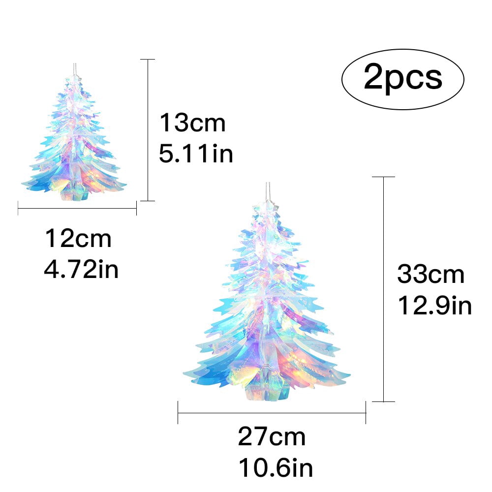 3 Adornos De Navidad Iridiscentes En Forma De Copa De Nieve (40 Cm) - Decoración Colgante Para Árbol, Bodas Y Fiestas