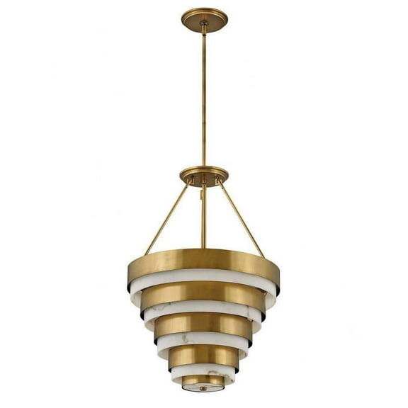 Mid Century Modern Eight Light Chandelier in Heritage Brass Finish Bailey Street Home 81-Bel-4312492