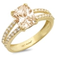 thumbnail image 7 of Solitaire with Accents Engagement Ring for Women - 3.48ct Natural Morganite in 14K Yellow Gold Promise Ring, 7 of 7