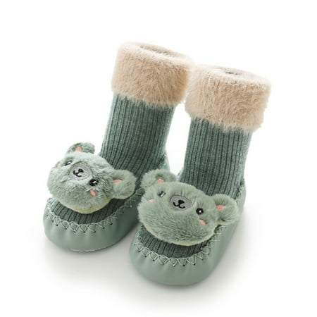 

Cathalem Winter Toddler Shoes Girls Baby Floor Thickened In Autumn And Winter Children Cartoon Baby Girl Winter Clothes Shoes Green 0 Months