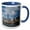 Blue/White, variant on 3drose, New York, New York City. Downtown Cityscape with the Freedom Tower., 11oz Two-tone Red Mug