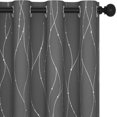 thumbnail image 1 of Grommet Room Blackout Curtain With Wavy Line Print For Bedroom Living Room, 1 of 5