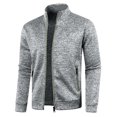 thumbnail image 4 of Mens Zip Up Sweatshirt Without Hood Fall Fashion Jackets Zipper Mock Neck Coat Casual Long Sleeve Top With Pockets, 2XL, 4 of 7