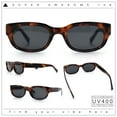 thumbnail image 2 of Mod Fashion Bevel Oval Rectangle Subtle Horn Rim Plastic Sunglasses Tortoise - Black, 2 of 8