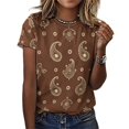 thumbnail image 3 of Paisley T-Shirt O Neck Oversize T-Shirts Short Sleeve Classic Tees Women Summer Graphic Tops, 3 of 5