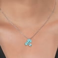 thumbnail image 3 of Gem Stone King 925 Silver and 10K Yellow Gold Blue Apatite and Blue Zircon Pendant Necklace for Women (2.67 Cttw, Oval 8X6MM, 7X5MM and 6X4MM, Gemstone, with 18 inch Chain), 3 of 4