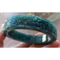 thumbnail image 6 of Certified Icy Green Burma 100% Natural A JADE Jadeite Dragon Phoenix Longevity Bangle Bracelet 63 mm 647894 TN, 6 of 14