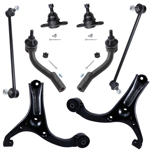 Detroit Axle - Front Control Arm and Ball Joints   Sway Bars   Outer Tie Rods Replacement for 2006-2011 Hyundai Accent - 8pc Set