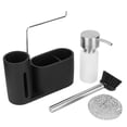 thumbnail image 4 of FLAMEEN Égouttoir à Torchons, Distributeur de Détergent pour Évier de Cuisine, Conteneur de Rangement pour Torchons, Noir, Égouttoir à Évier, 4 of 8