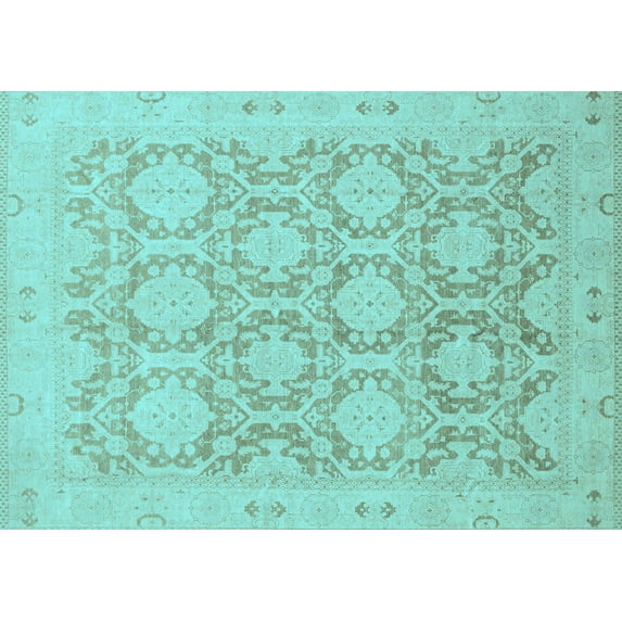Ahgly Company Indoor Rectangle Oriental Light Blue Traditional Area Rugs, 5' x 8'