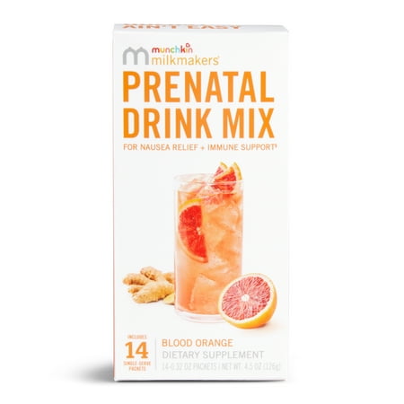 UPC: 0735282372193 | Munchkin Milkmakers Prenatal Drink Mix for Morning Sickness & Nausea Relief + Immune Support Blood Orange 14 Count