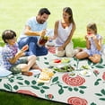 thumbnail image 4 of Roses Line Leaves and Flowers Floral Beach Blanket Outdoor Picnic Blanket 78"x 78" Waterproof Foldable for Beach Camping Travel Hiking Grass Lawn Park, 4 of 5