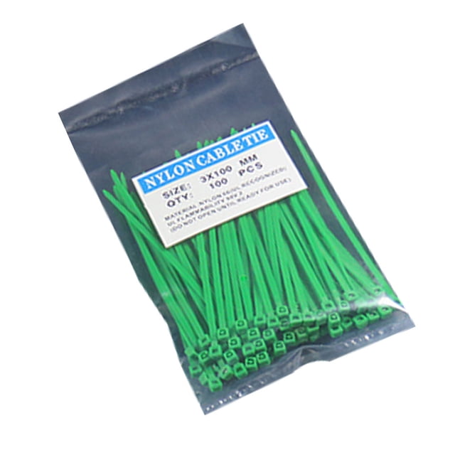 Paquete de 100 bridas de nailon para cables, anillo de sujeción reutilizable de alta resistencia, correas de Color sólido, suministros para el Almacenamiento y organización del hogar Verde Bewildely JJ19795-04