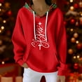 thumbnail image 2 of Women's Fashion Casual Christmas Print Pullover Long-Sleeve Sweatshirt with JESUS Design for Holiday Season and Comfortable Wear,Red,S, 2 of 5