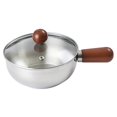 thumbnail image 1 of Cacerola profesional de acero inoxidable, olla para calentar leche, con tapa, para hervir, Plata, 1 of 9