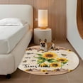 thumbnail image 5 of Area Rug 48in, Farm Watercolor Sunflower Bee Floor Carpet Living Room Rug, Western Star Sunshine Quote Non-Slip Welcome Mat Indoor Rugs for Bedroom Dining Room, 5 of 9