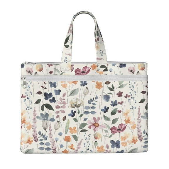 Pofeuu Watercolor Floral Print Laptop Bag Carrying - Computer Bag Laptop Case Shoulder Slim Work Travel