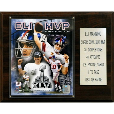 - C&I Collectables NFL 12x15 Eli Manning Super Bowl XLVI MVP New York Giants Player Plaque
