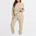 thumbnail image 4 of Women's Athletic Sets 2 Piece Outfits Fashion Oversized Sleeve Tops And Pants Sweatsuit Cozy, 4 of 8
