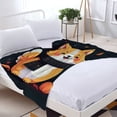 thumbnail image 3 of Cozy Flannel Blanket with Cheerful Cartoon Fox Design Perfect for Sofa Travel Bed and Chair - Warm & Durable for Autumn Vibes, 3 of 7
