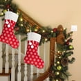 thumbnail image 6 of Christmas Stocking, Christmas Decorations, Velvet Ball Christmas Stocking with Rope Embellishment and Snowflake Pattern, Polyester Material In Yellow Red Green, 6 of 7