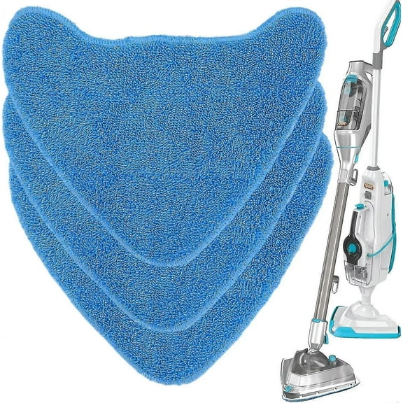Microfiber Steam Mop Pads For Vax Steam Cleaner, S86-SF-CC, S85-CM, S86-SF-C, S84-W7-P, S7 And More, 3 Pack (3 Pack Blue)
