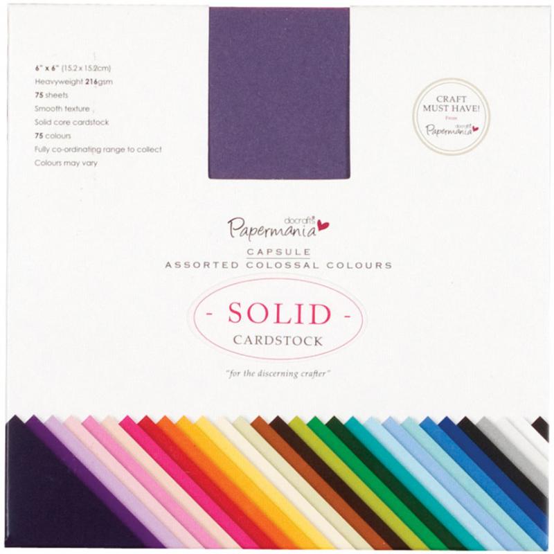 Papermania Premium Smooth Solid Cardstock Pack 6"X6" 75/PkgColossal