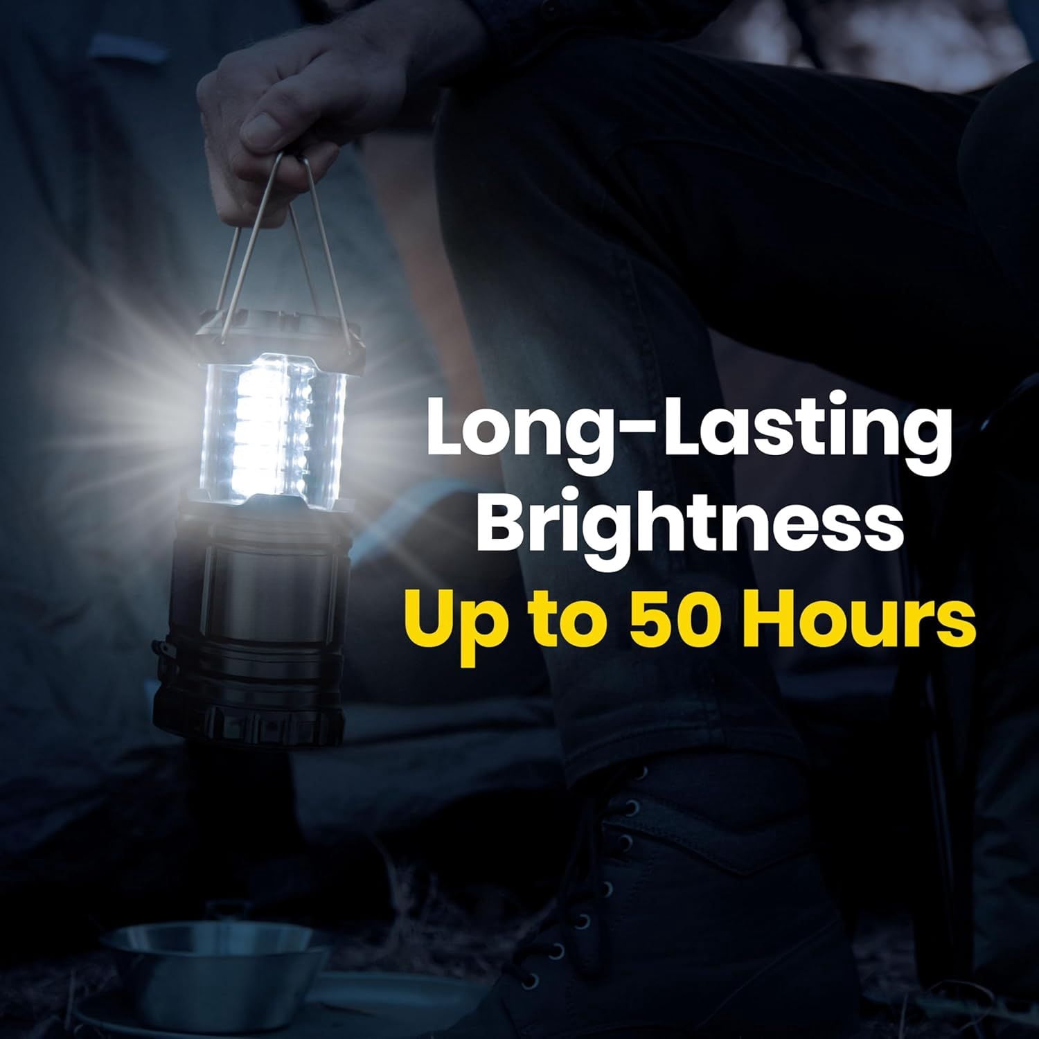 Lantern Camping Essentials Lights, Led Flashlight for Power Outages, Survival Gear and Supplies for Emergency , Battery Operated Lamp, 2 Pack, Black, ‎Water Resistant