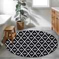 thumbnail image 5 of Minimalist Art Round Rug 3.3ft Washable Circle Entryway Rugs Non Slip Boho Abstract Floral Lattice Black Area Rug Indoor Floor Carpet for Bedroom Kitchen Living Room Home Office Dining Room Nursery, 5 of 9