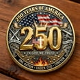 thumbnail image 4 of USA 250th Anniversary Commemorative Coin Collectible Ornament, US 250 Years Of Greatness Coin Decoration, Home Office Desktop Patriotic Theme Decor, Gift for Patriots, Friends, Families, 4 of 5