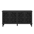 thumbnail image 3 of Tcbosik Farmhouse Sideboard Buffet Cabinet with Storage, 60" Kitchen Storage Cabinet, Coffee Bar Cabinet with Adjustable Shelves and 4 Doors, Accent Cabinet for Kitchen, Living Room, Black, 3 of 10