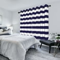 thumbnail image 5 of Nanqianyi Navy Blue Striped Blackout Curtains, Room Darkening Thermal Insulated with Grommet Window Drapes for Bedroom 2 Panels Per Set 52"x63", 5 of 10